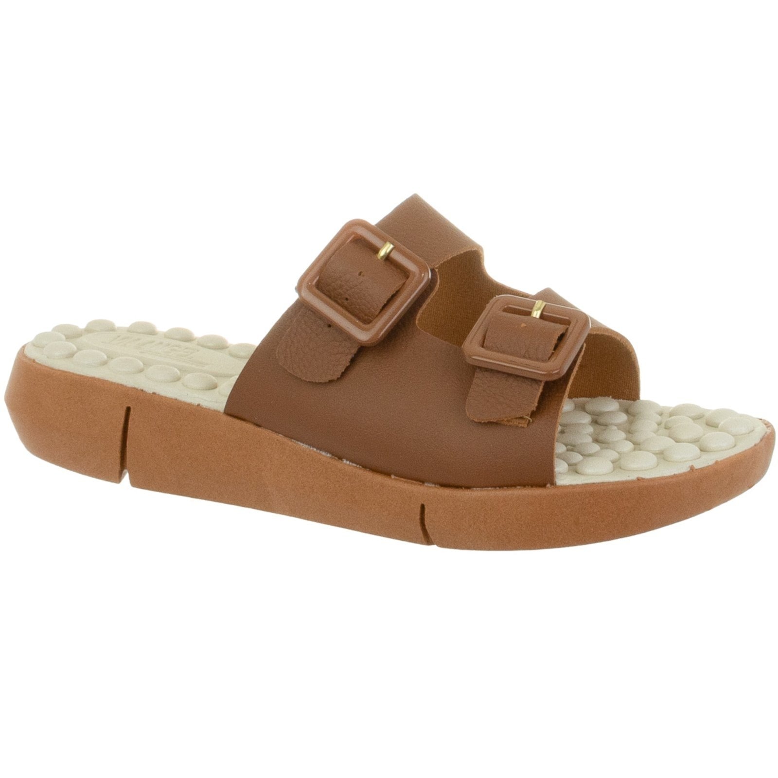 Imagem principal Chinelo Feminino Massageador Ortopédico Esporão Macio Conforto Via Angel 56.02 VIA ANGEL caramelo