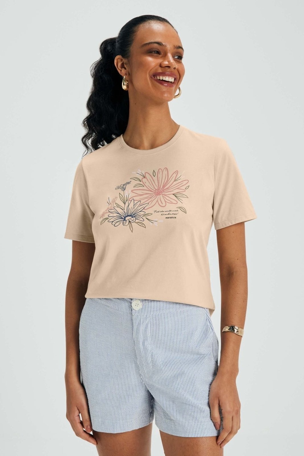 Imagem principal Short Feminino Tricoline Fio Tinto Marialícia Marialícia azul