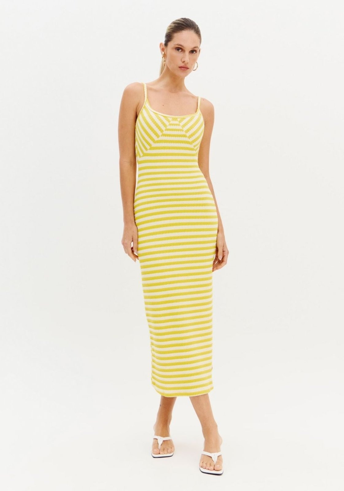 Imagem principal Vestido Super Midi De Alças Listrado Sport Easy bege