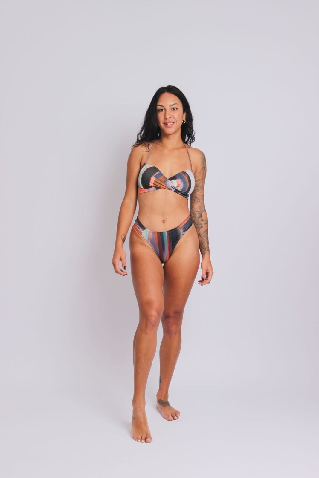 Imagem principal 2406 - Calcinha de Biquíni Com Lateral édia Franzida Aurora - Duna Casual DunaCasual estampado