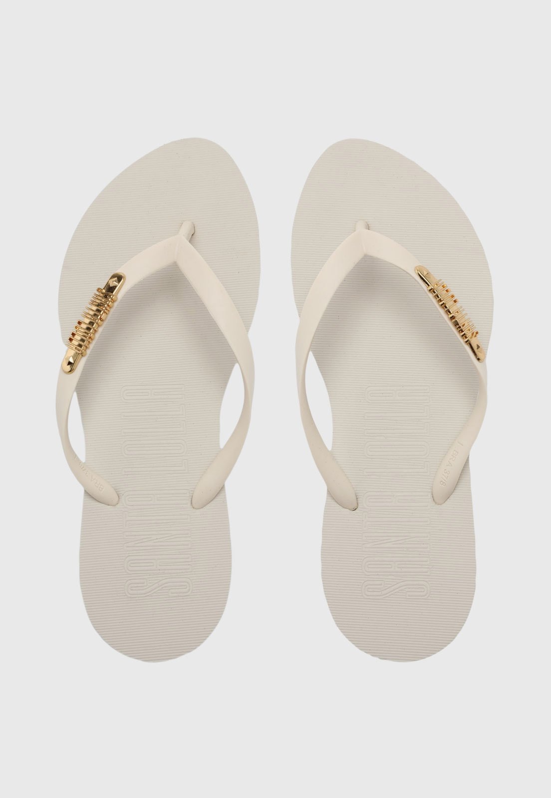 Imagem principal Chinelo Feminino Santa Lolla Detalhe Metalizado Off-White Santa Lolla off-white white