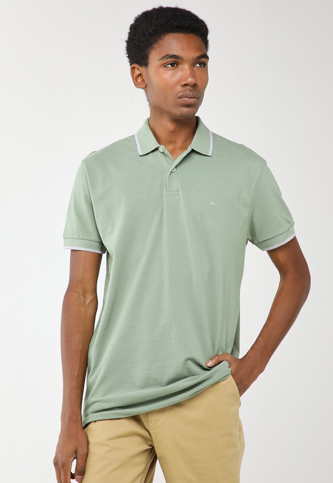 Imagem principal Polo Masculina Aramis Gola Contraste Claro Aramis verde