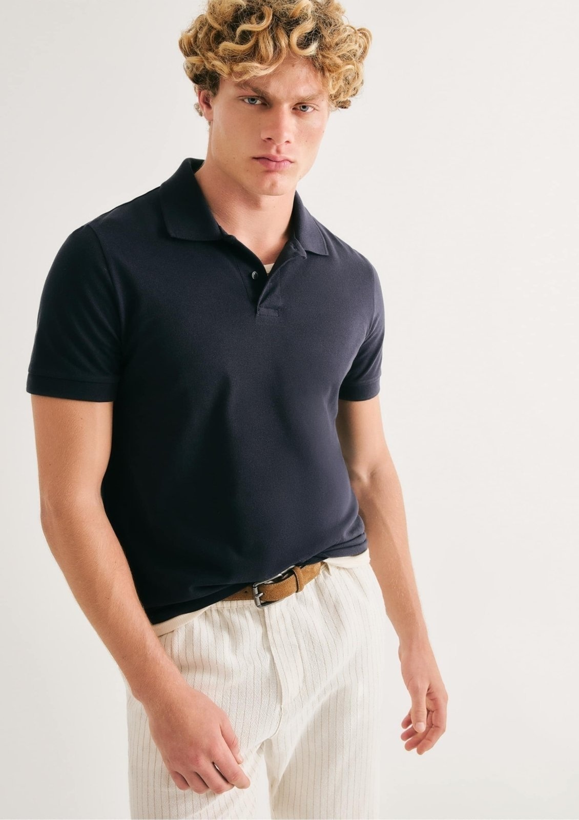 Imagem principal Camisa Polo Masculina Em Piquet Hering azul