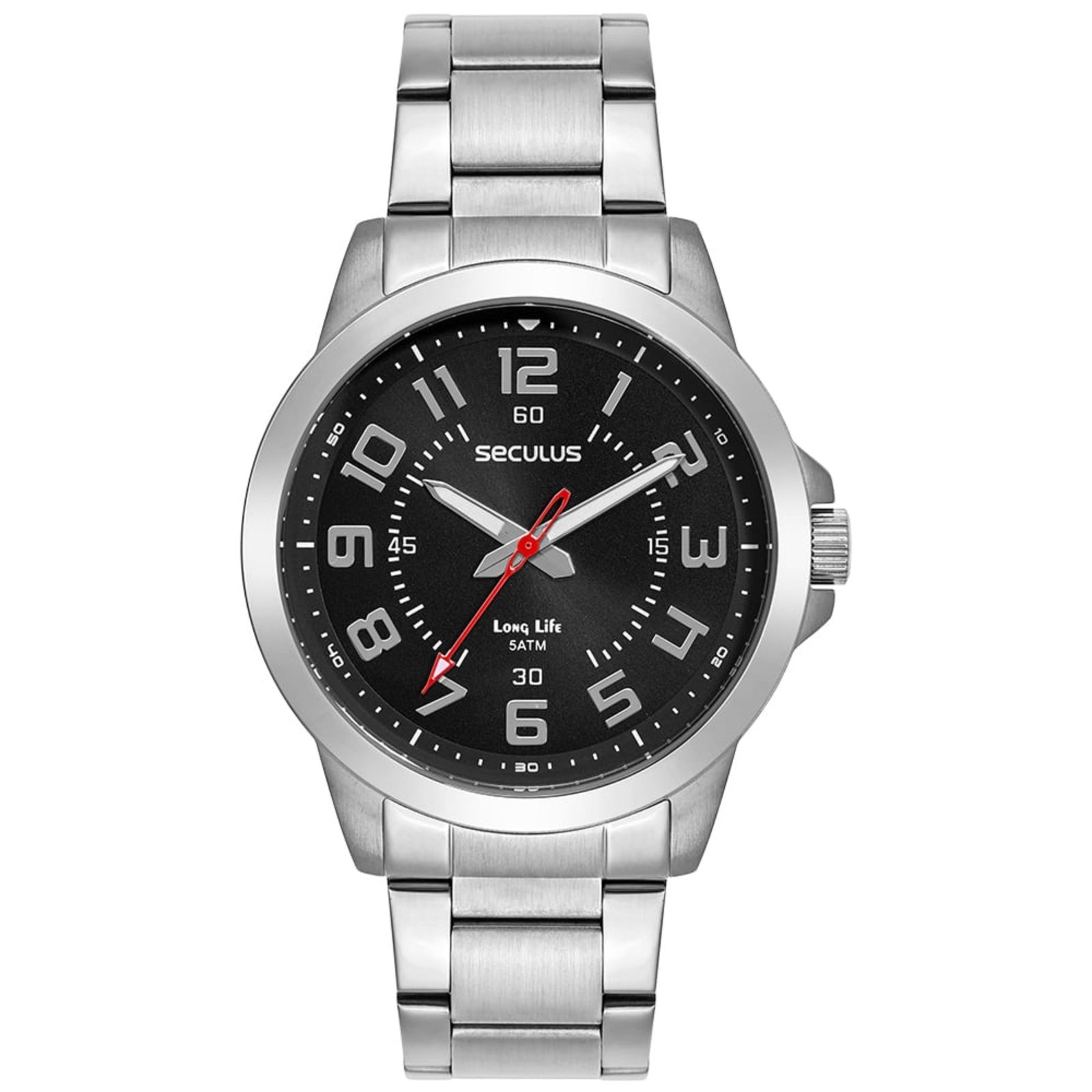 Imagem principal Relógio Masculino Seculus Analógico Clássico Aço Preto Seculus prata