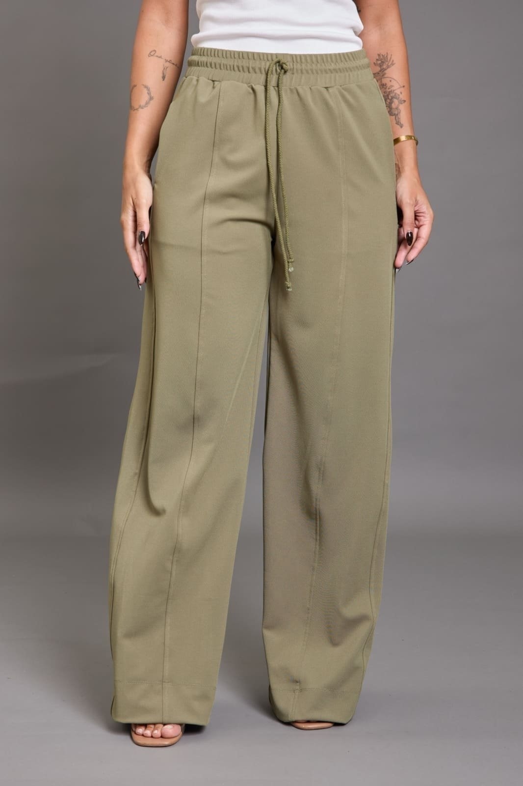 Imagem principal Calça Malha Poliéster Feminina Pantalona Lemier Collection LEMIER verde