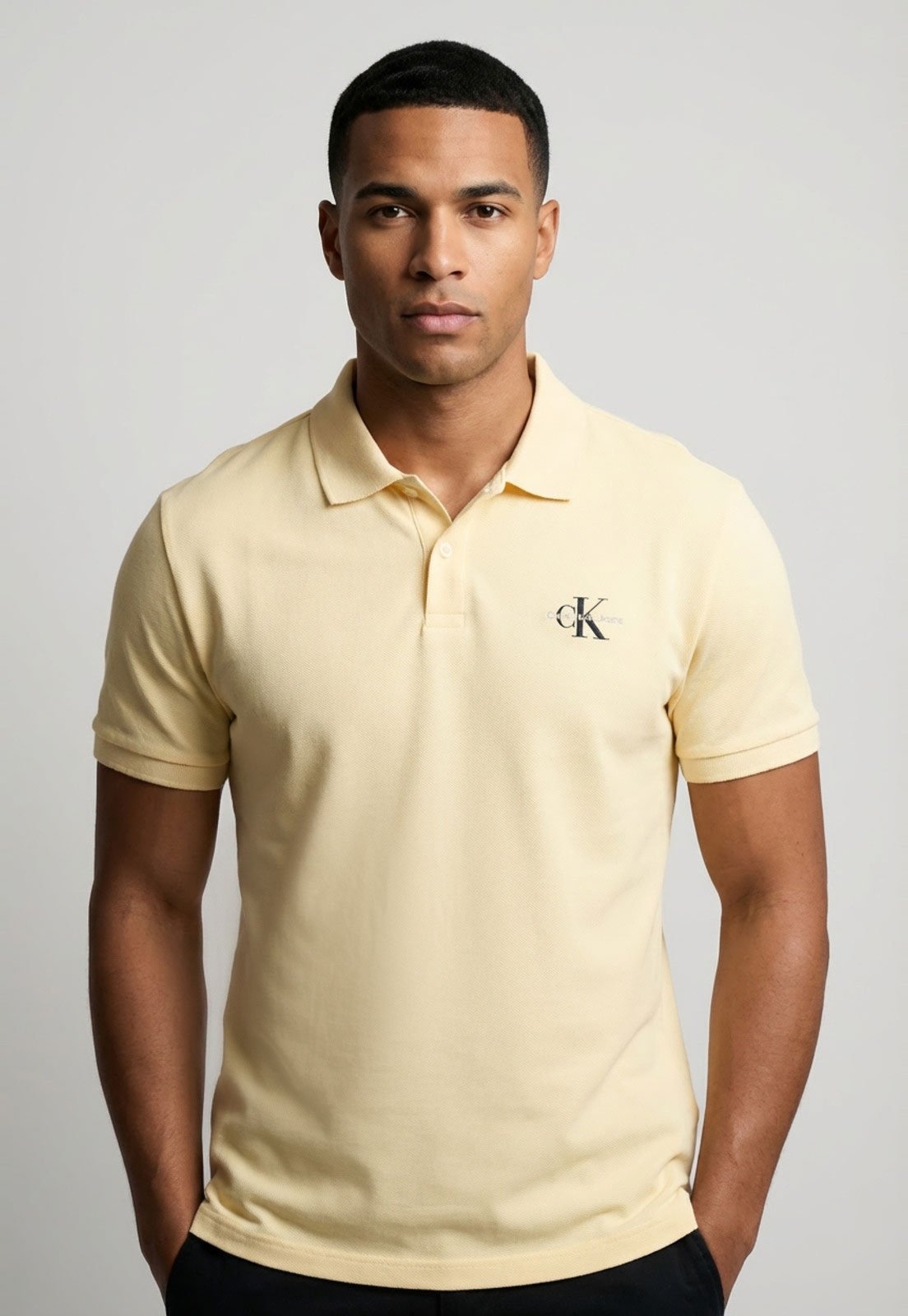 Imagem principal Polo Masculina Calvin Klein Jeans Logo Re Issue Amarela Calvin Klein Jeans amarelo