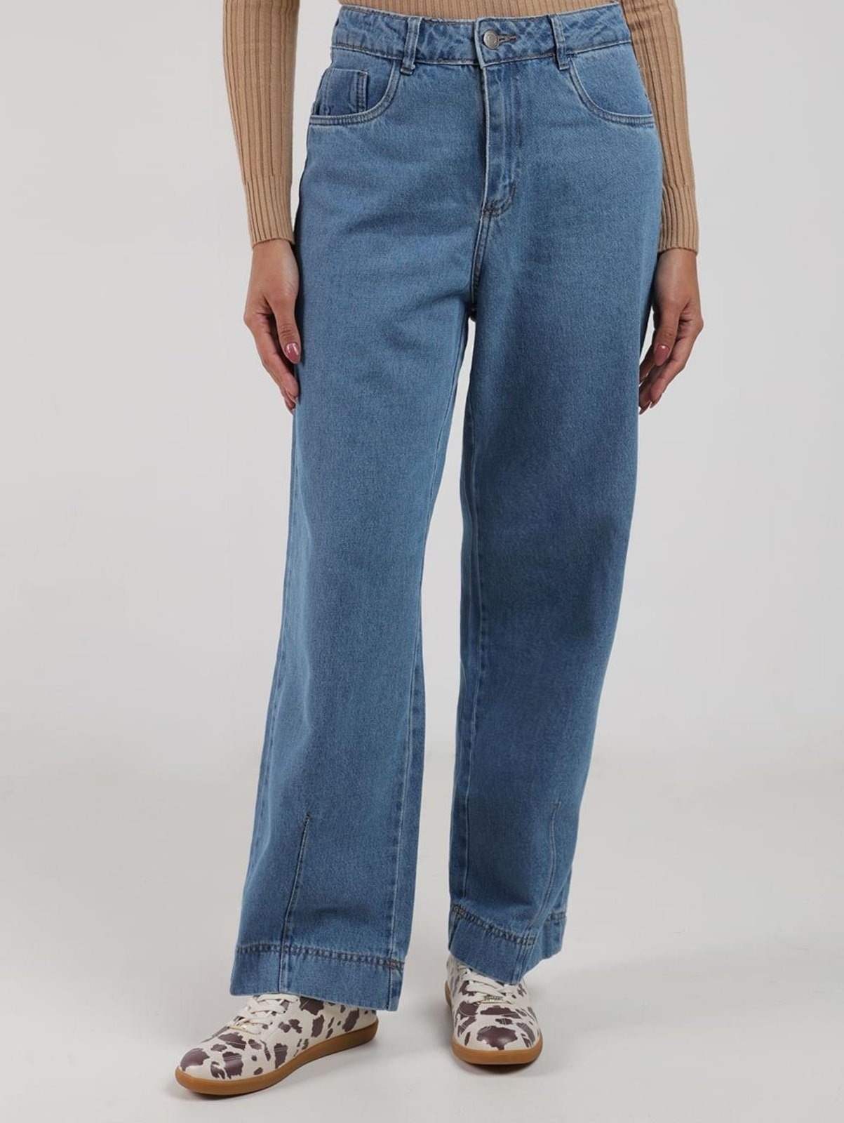 Imagem principal Calça Jeans Wide Leg Petit Sawary Feminina AZUL Sawary unico azul