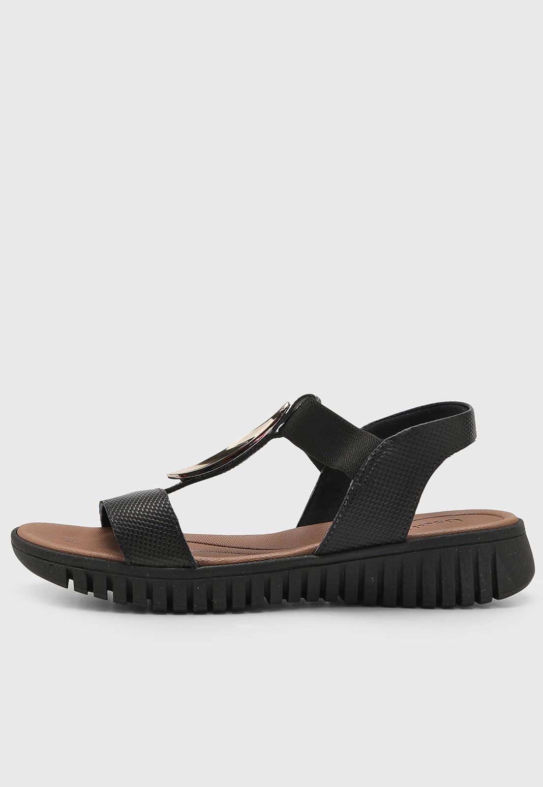 Imagem principal Sandália Feminina Usaflex Salto Baixo Preta Usaflex preto