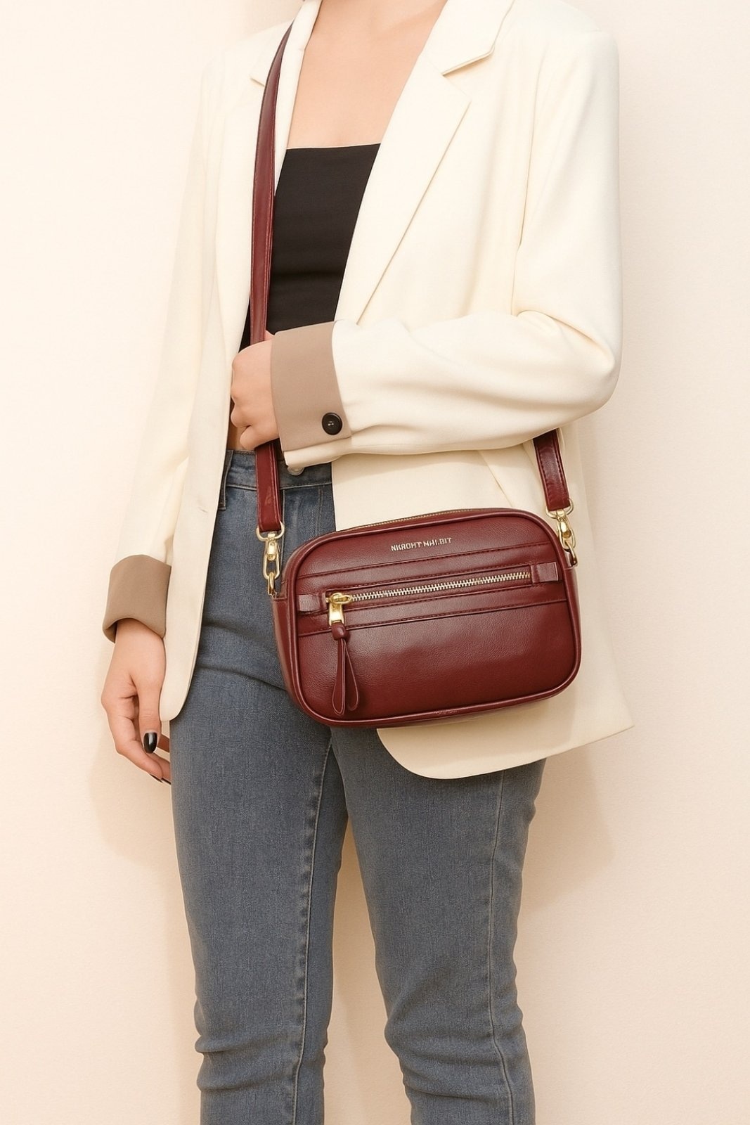 Imagem principal Bolsa Média Transversal D Bell Outlet Texturizada D BELL OUTLET FASHION marrom