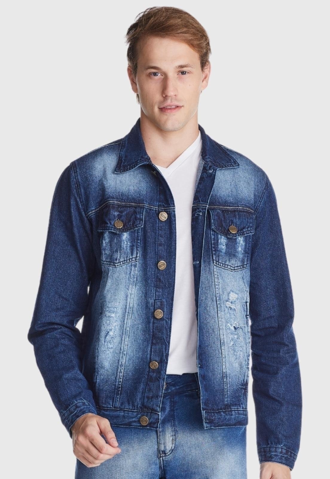 Imagem principal Jaqueta Jeans HNO Jeans Destroyed Used HNO Jeans azul