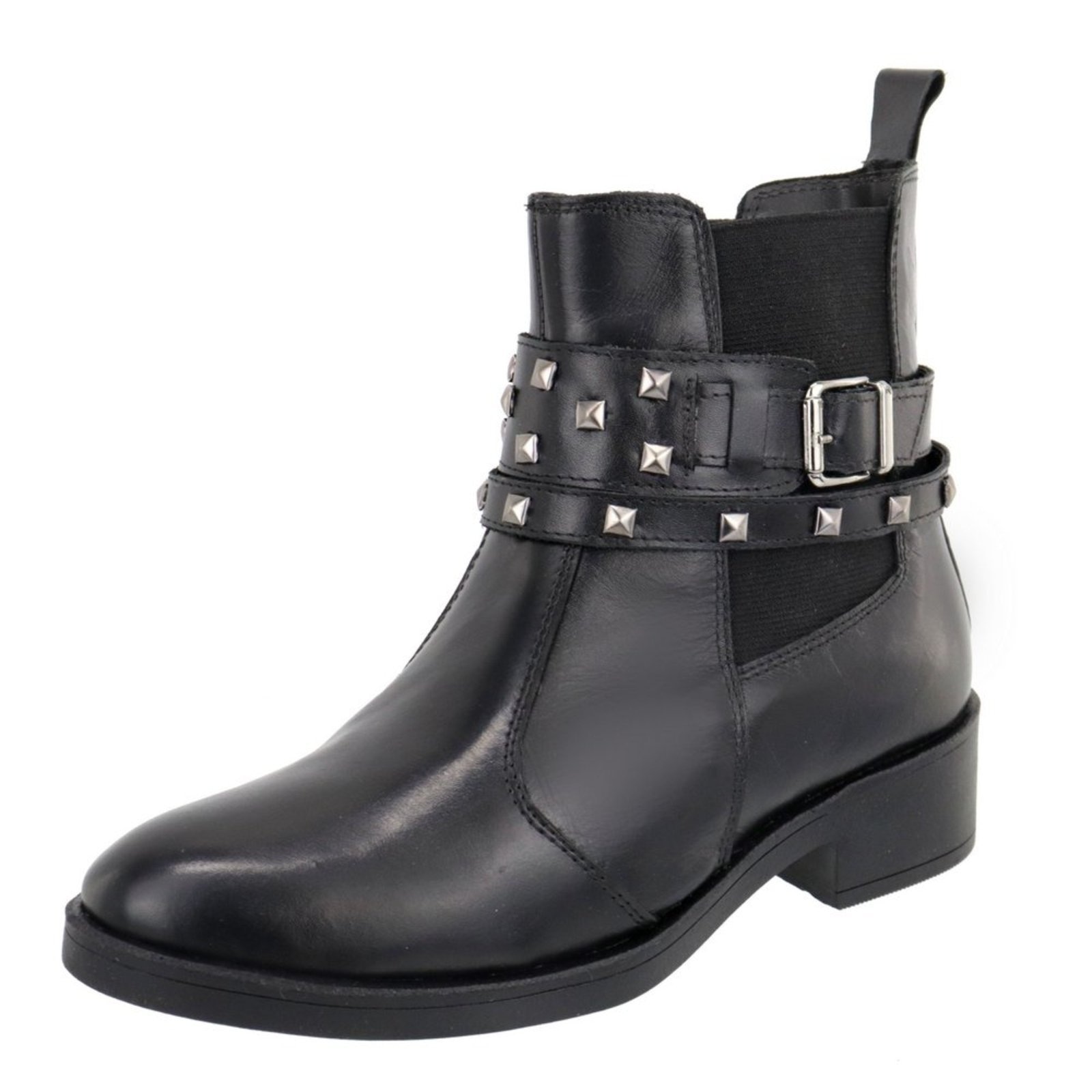 Imagem principal Bota em Couro Feminina Cano Curto Spike Lançamento TELLINI STORE preto