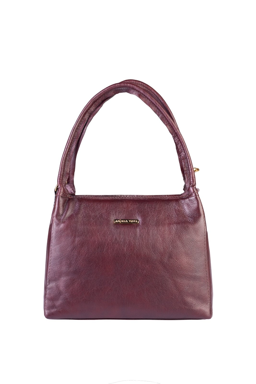 Imagem principal Bolsa básica de ombro em couro liso Maria - Marsala Andrea Vinci café