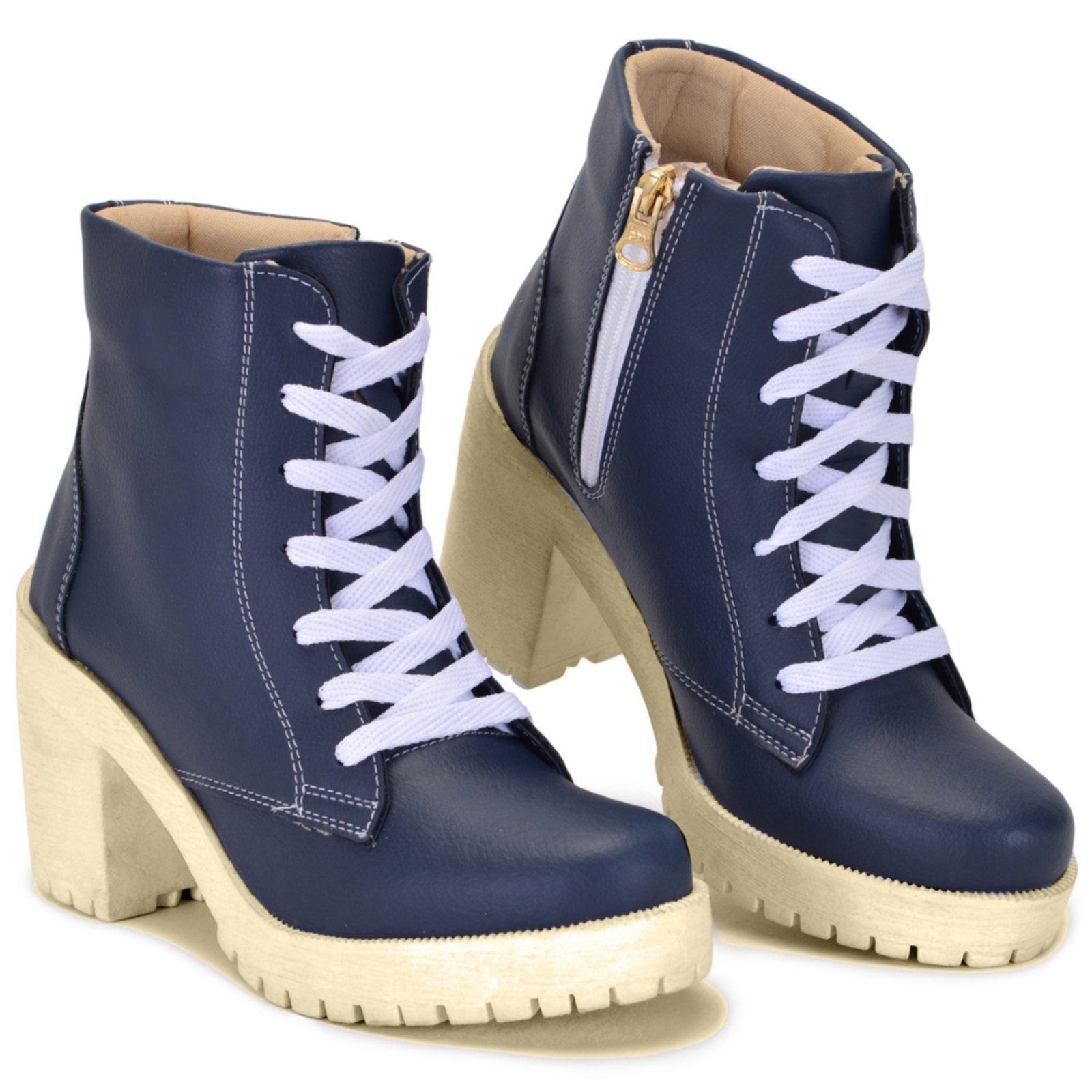 Imagem principal Bota Coturno Feminino Cano Curto Salto Médio ROMEU E JULIETA SHOES azul marinho