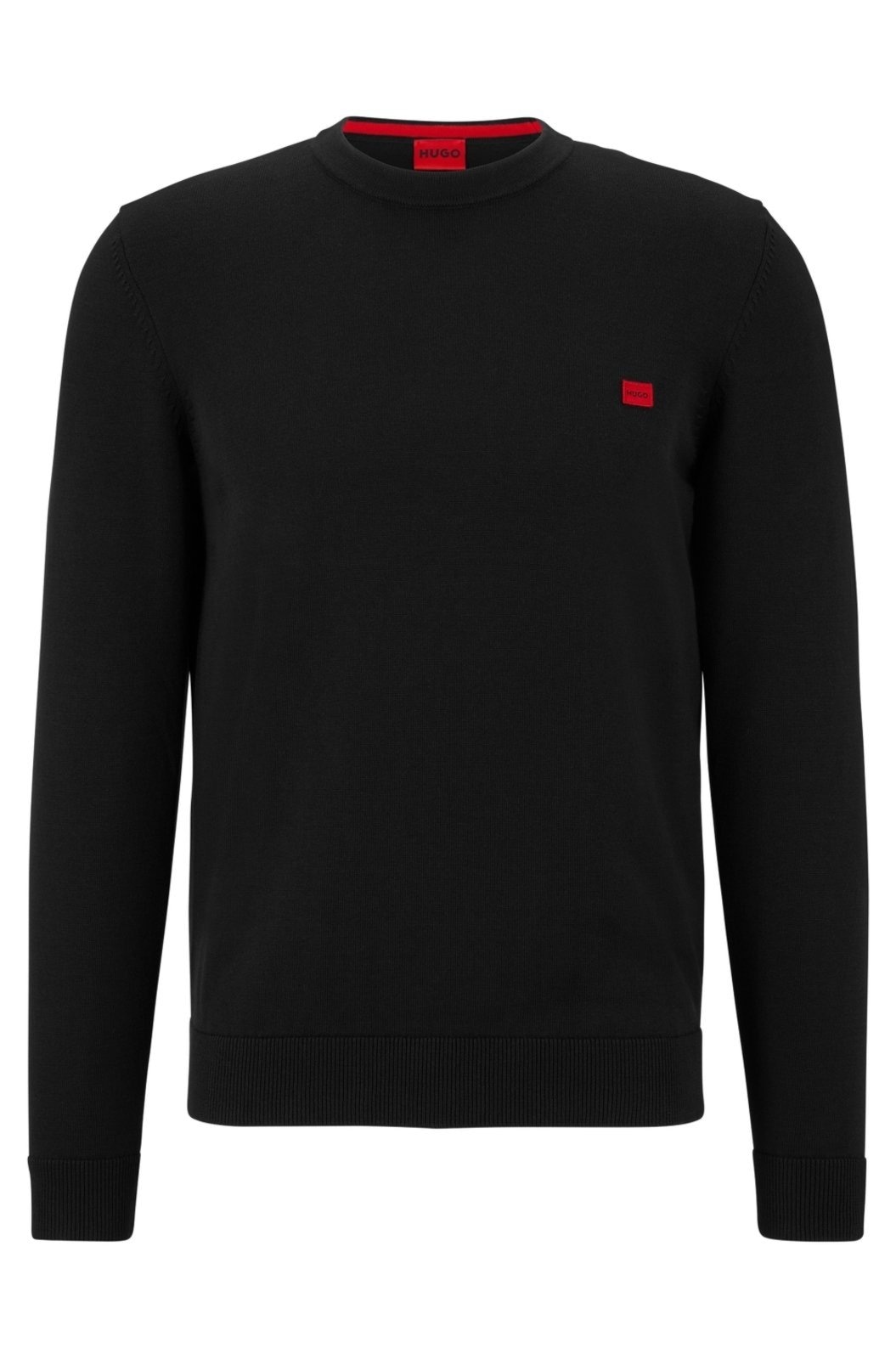 Imagem principal Sueter De Algodão Orgânico Com Logo Vermelho HUGO preto