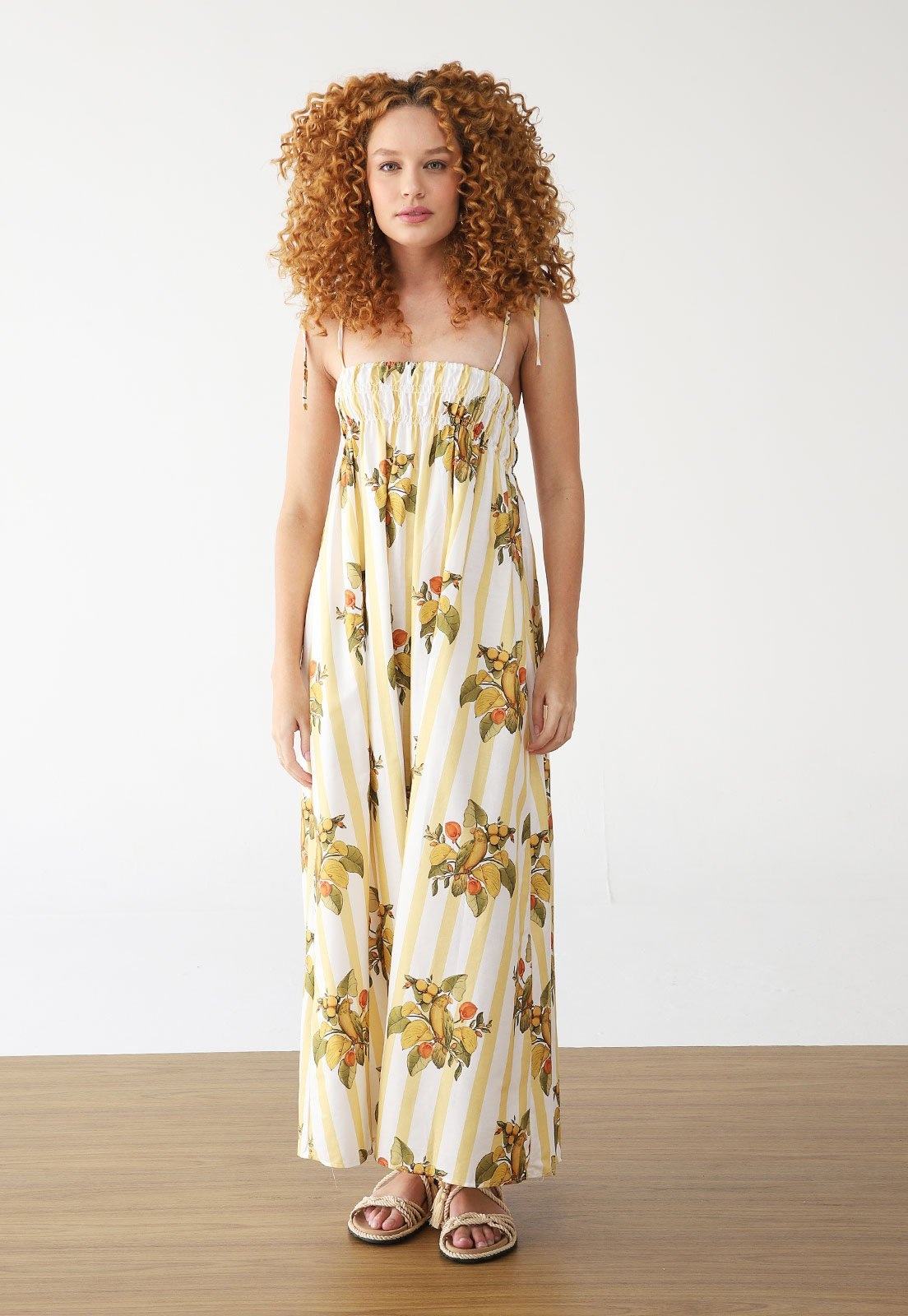 Imagem principal Vestido FARM Longo Cropped Passaro Chic FARM amarelo