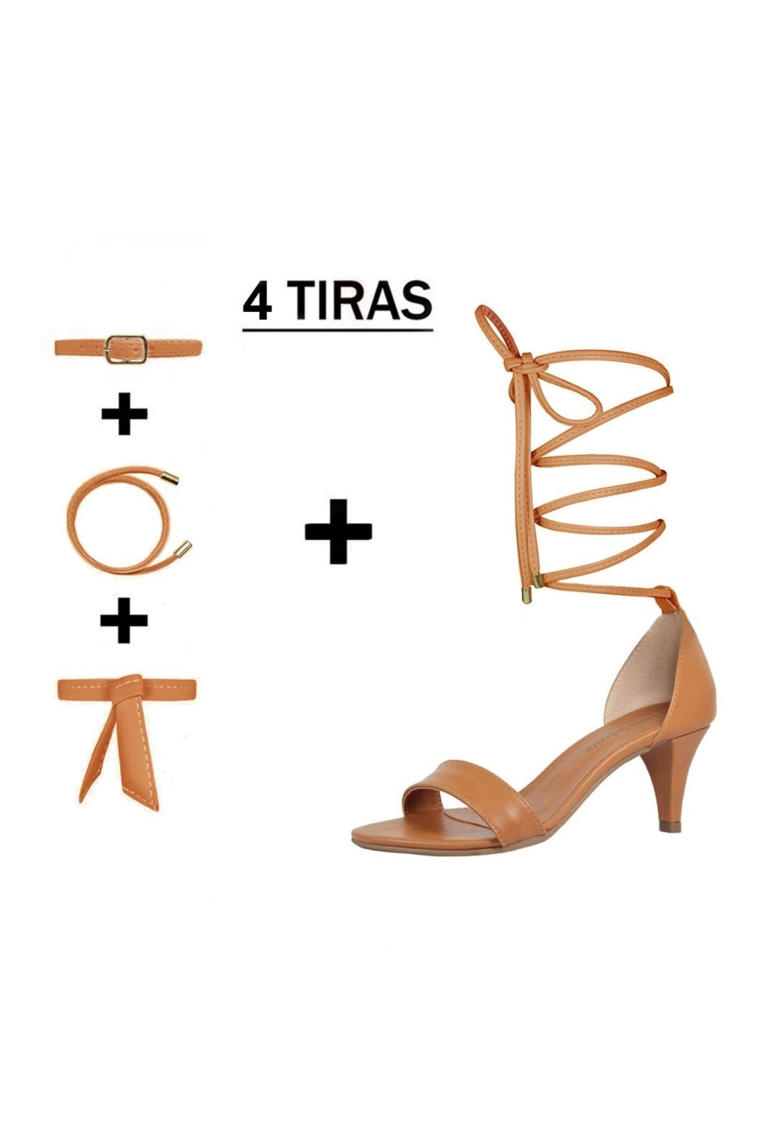 Imagem principal Sandália Troca Tira Salto Baixo Fino Luiza Sobreira Mod. 3002-2 Luiza Sobreira caramelo