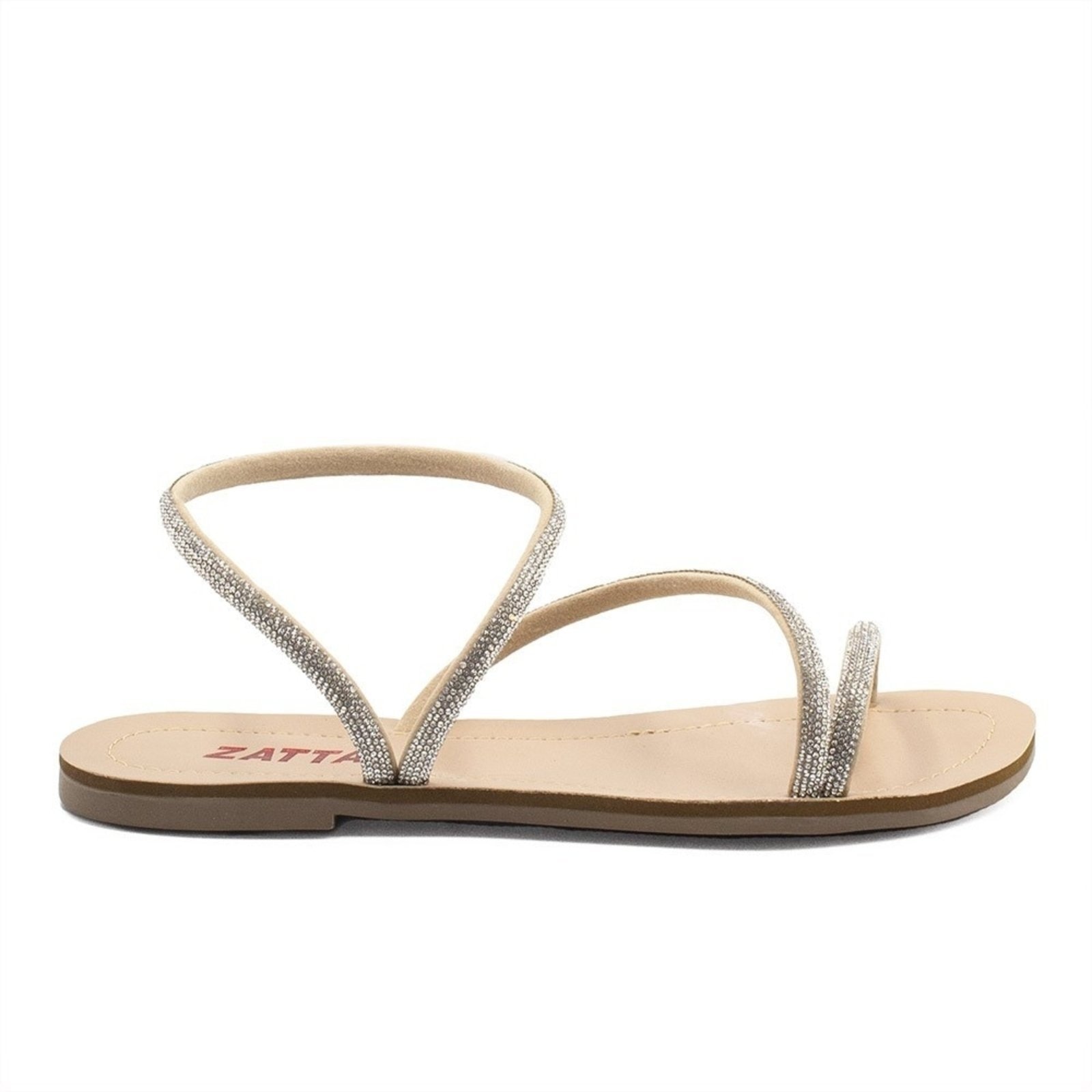 Imagem principal Rasteira Feminina Zatta Detalhe Tornozelo Mila Prata ZATTA cinza