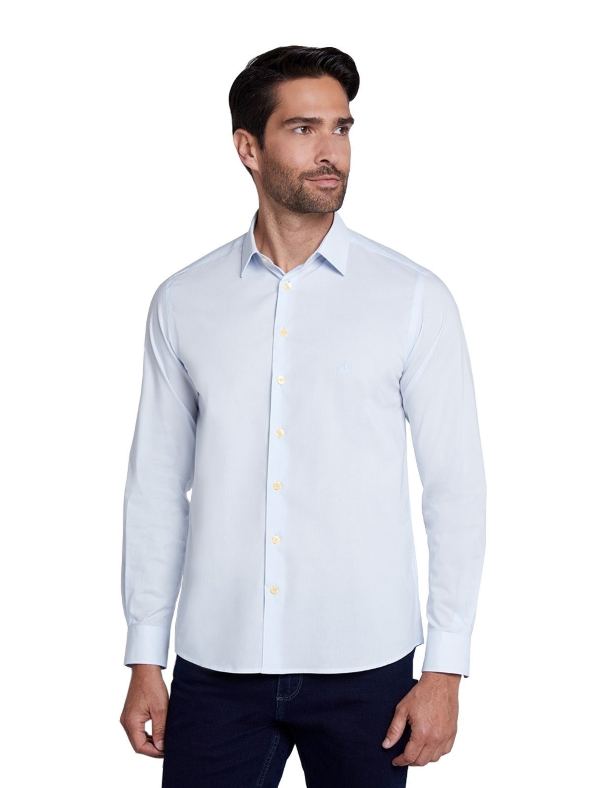 Imagem principal Camisa Dudalina Masculina Slim Tricoline Lisa Stretch Claro Dudalina azul