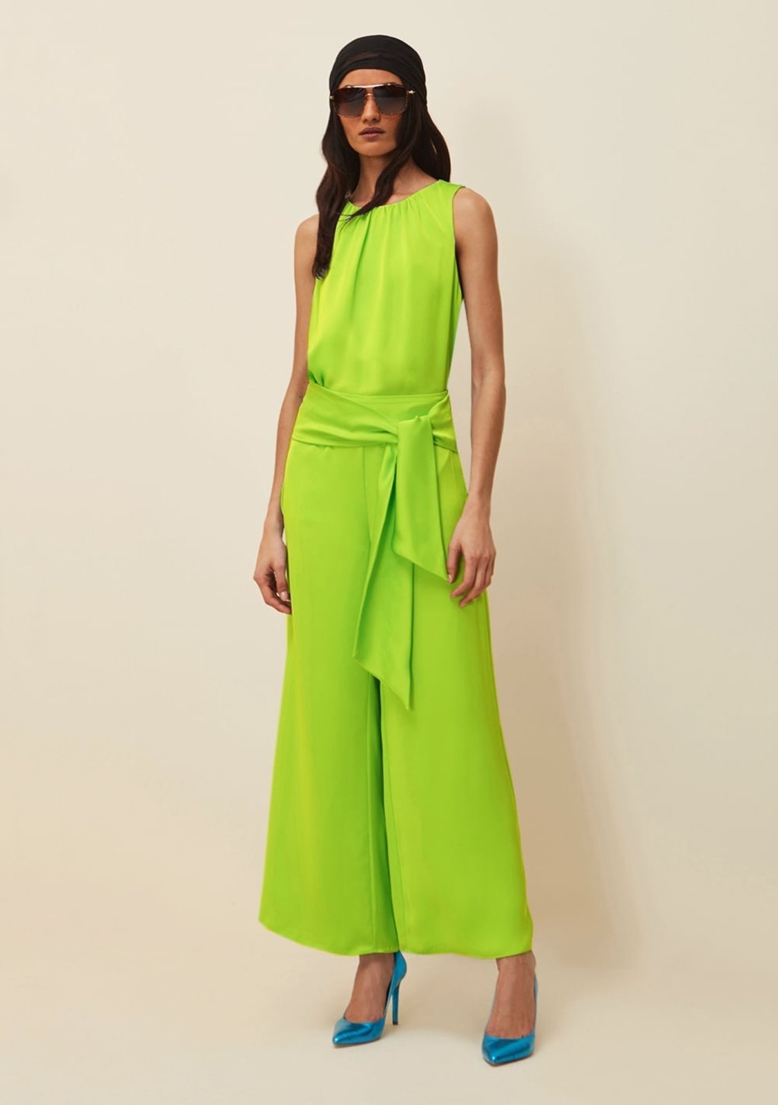 Imagem principal Calça Morena Rosa Reta Cós Alto Com Amarração Verde Verde Morena Rosa verde rosa