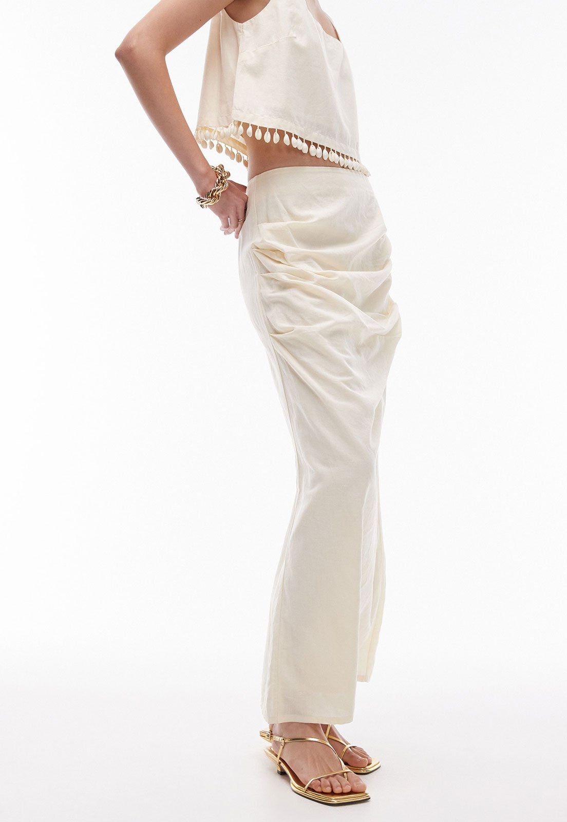 Imagem principal Saia TOPSHOP Longa Drapeado Off-White Topshop off-white white