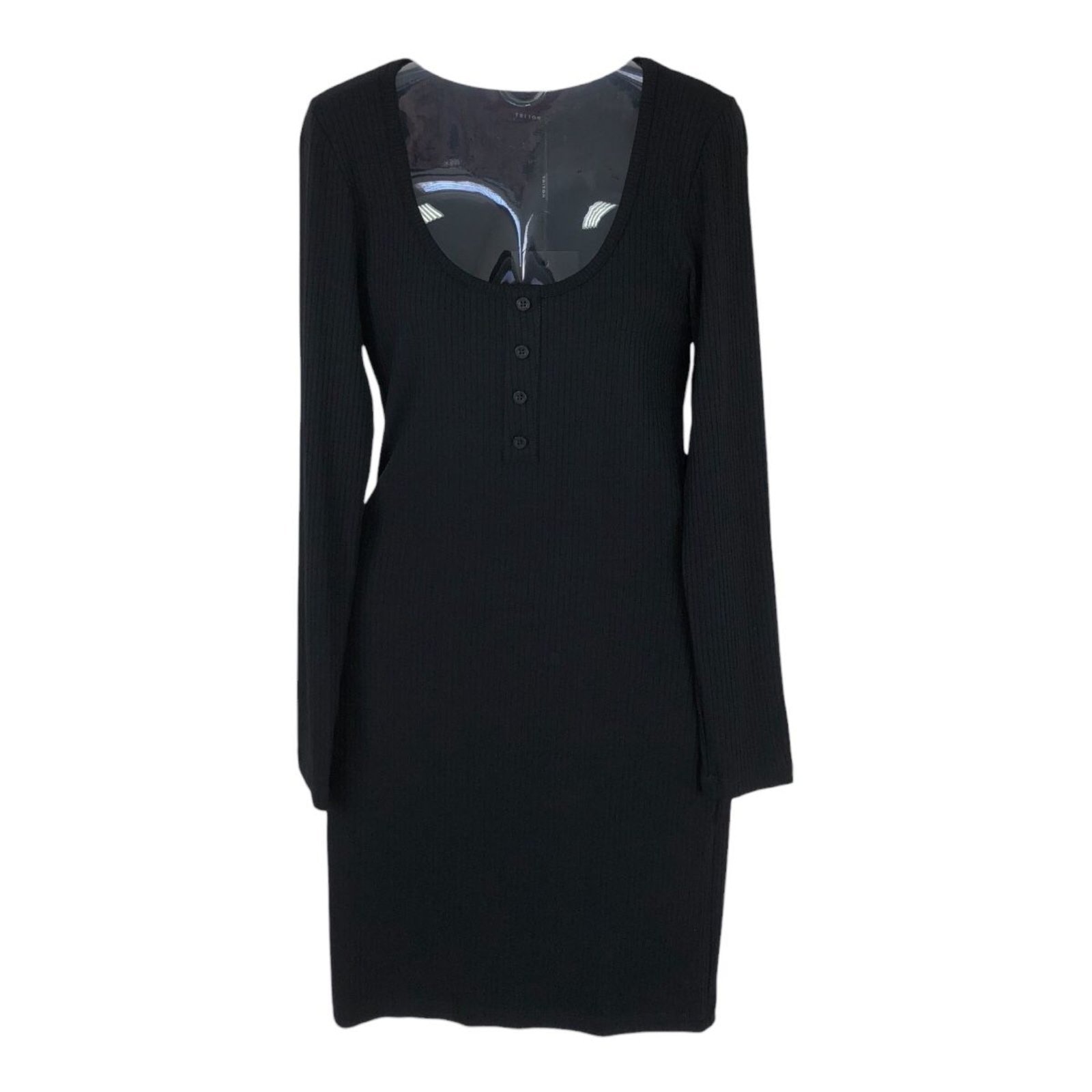 Imagem principal Vestido Canelado Manga Longa Triton Triton preto