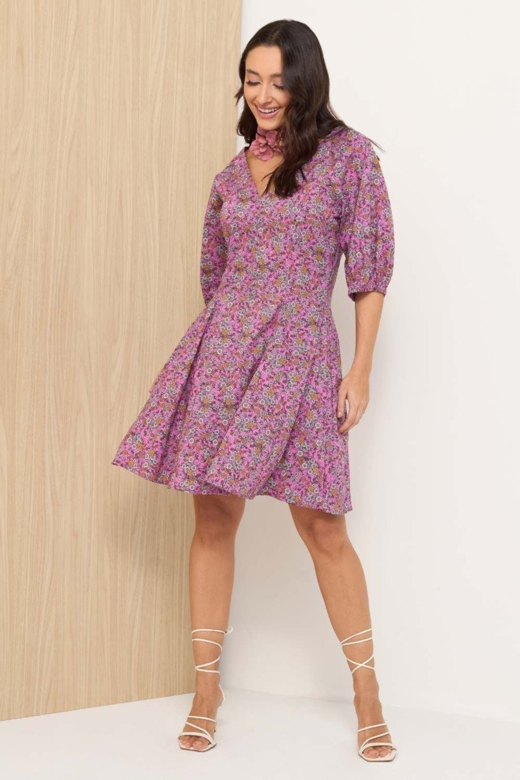 Imagem principal Vestido Vanibele Rosa Vanibele floral/rosa rosa