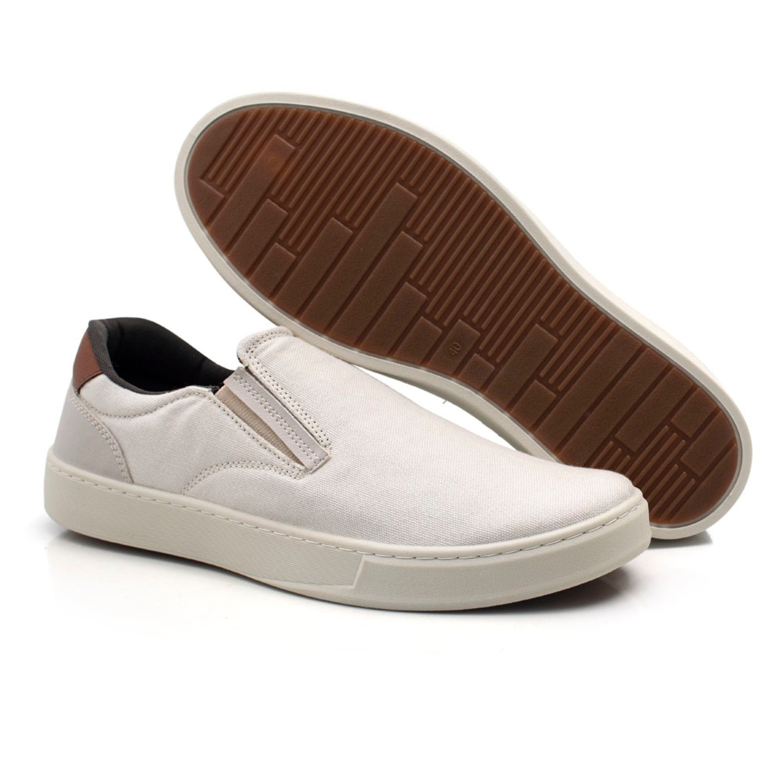 Imagem principal Tenis Iate Casual Masculino Confortavel Bredeni Sapatenis Dia A Dia Slip On BREDENI bege