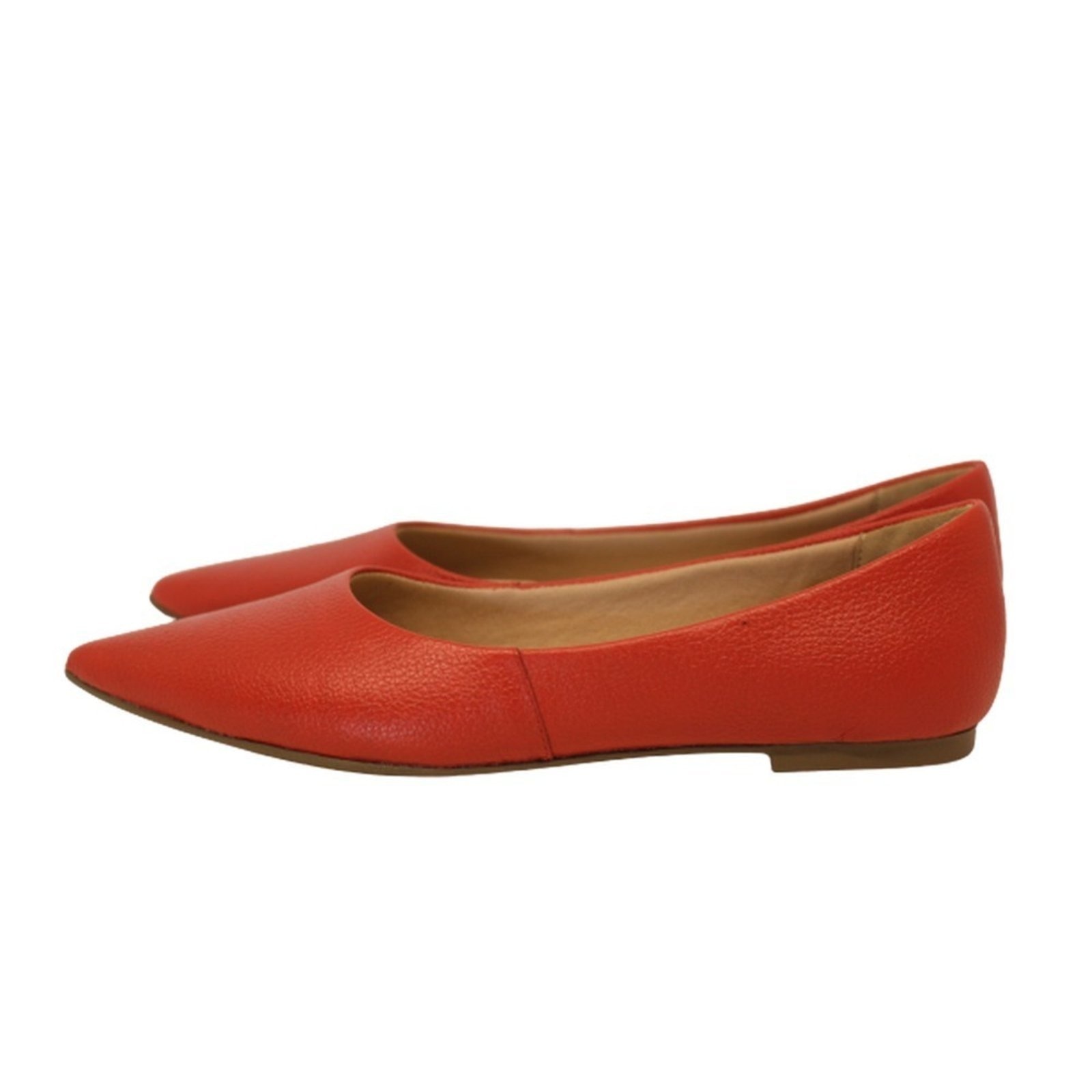 Imagem principal Sapatilha Feminina Bico Fino Em Couro Salto Baixo Vermelha Spinelli vermelho
