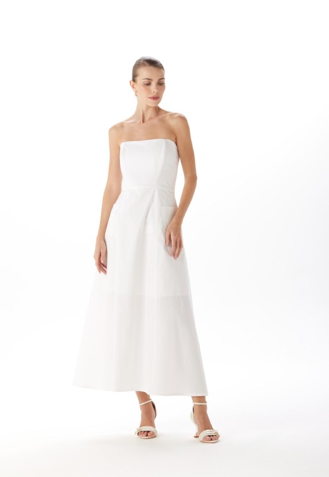 Imagem principal Vestido Midi Sem Alças Traymon Traymon branco