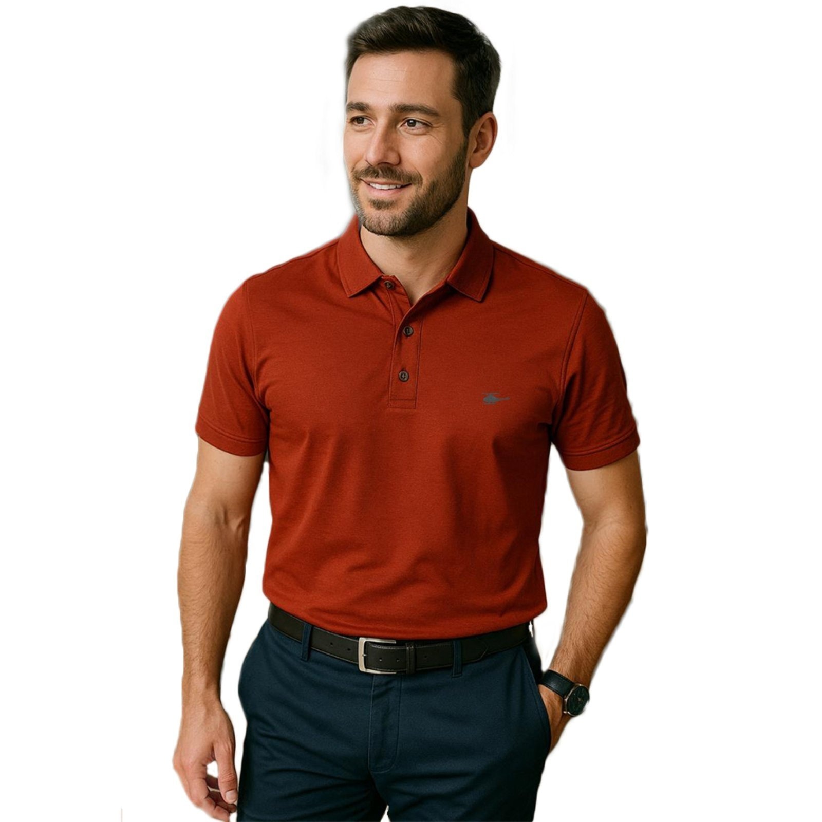 Imagem principal Camiseta Polo Masculina Básica Sallo Premium TerraCota Sallo marrom