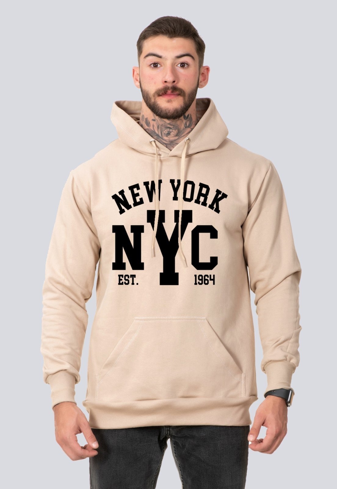 Imagem principal Moletom Masculino Blusa de Frio Flanelado NYC New York Lucas Lunny bege
