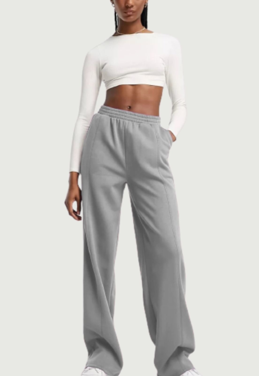 Imagem principal Calça Moletom Pantalona Diluxo Wide com Bolso Diluxo cinza