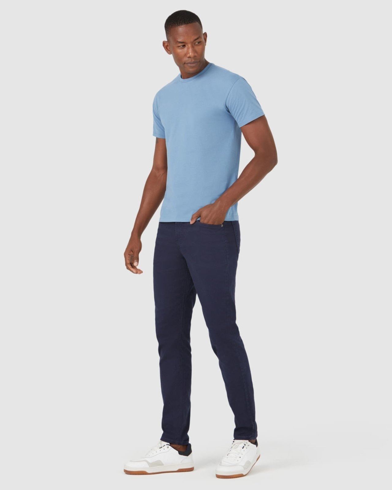 Imagem principal Calça Masculina Slim Cintura Média Em Sarja Com Elastano Malwee azul