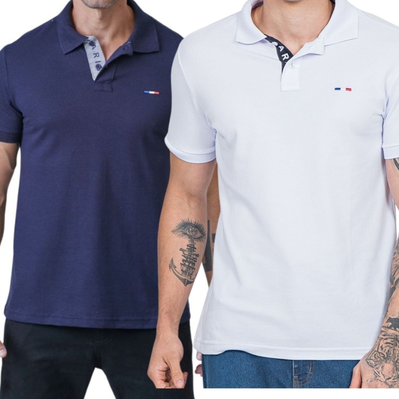Imagem principal Kit 2 Polos Masculina Básicas Industrie Piquet no Estilo Tommy Bordado França Industrie multicolorido