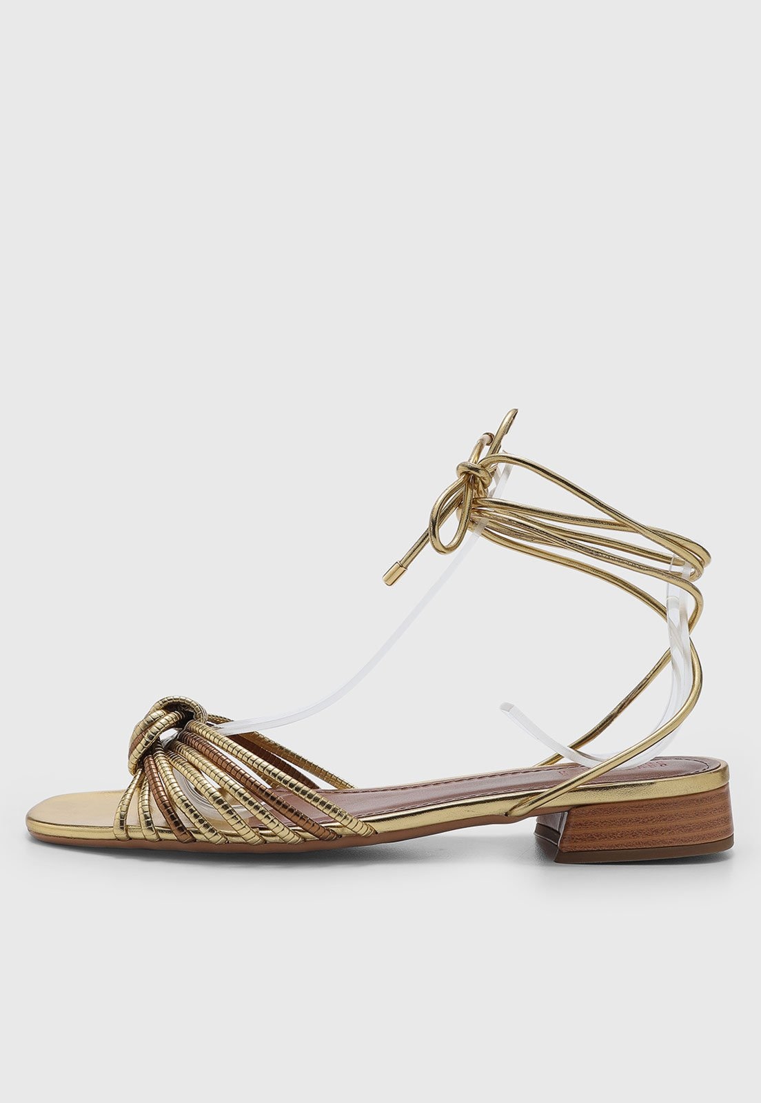 Imagem principal Sandália Feminina Santa Lolla Salto Baixo Metalizada Dourada Santa Lolla dourado