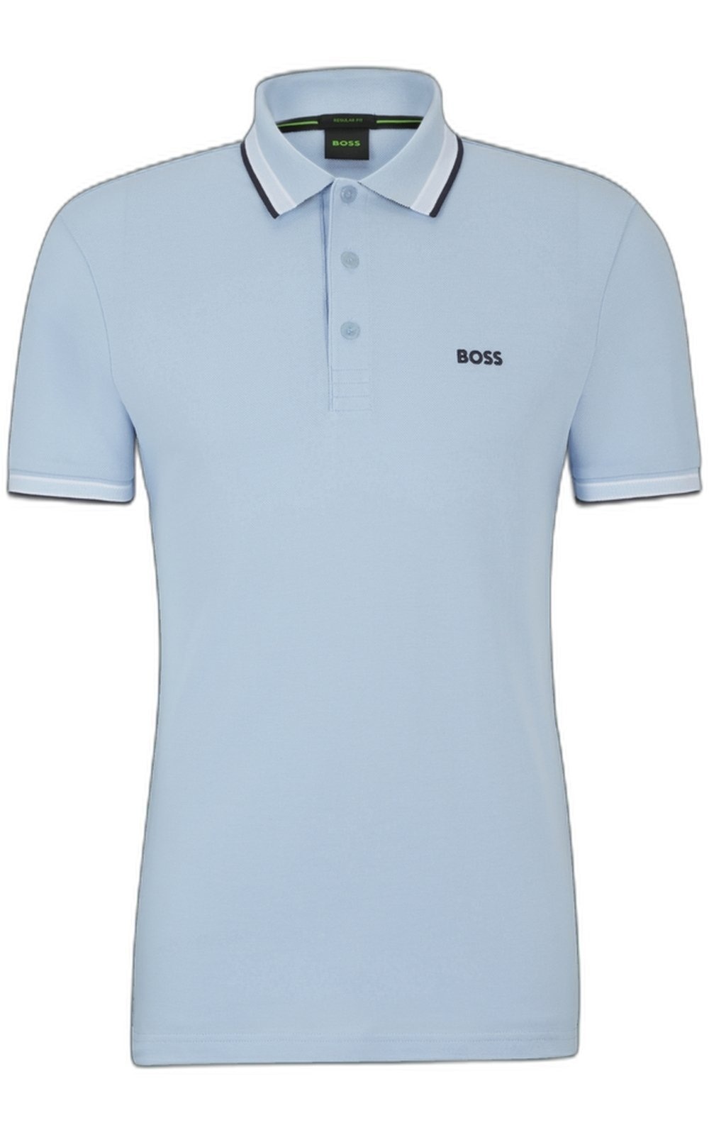 Imagem principal Polo de algodão com detalhes de logo contrastante Boss azul