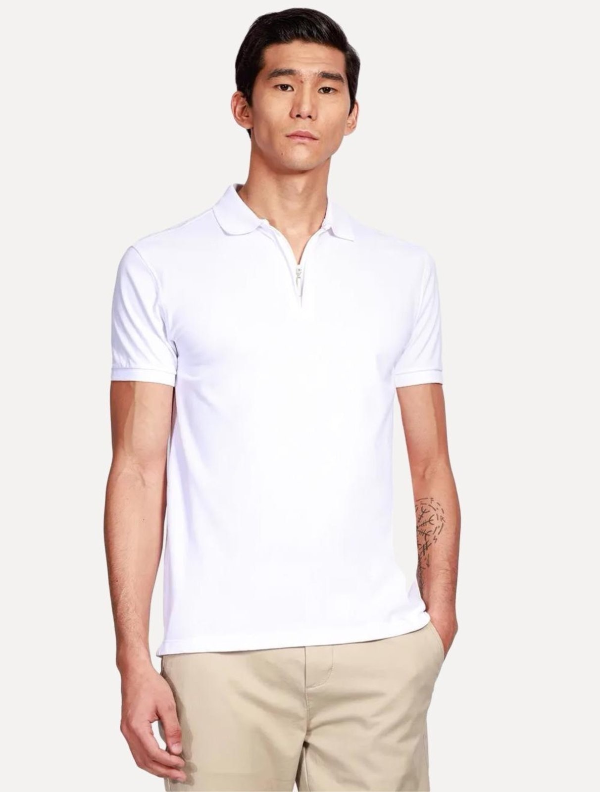 Imagem principal Polo Aramis Masculina Piquet Ziper All White Branca Aramis incolor white