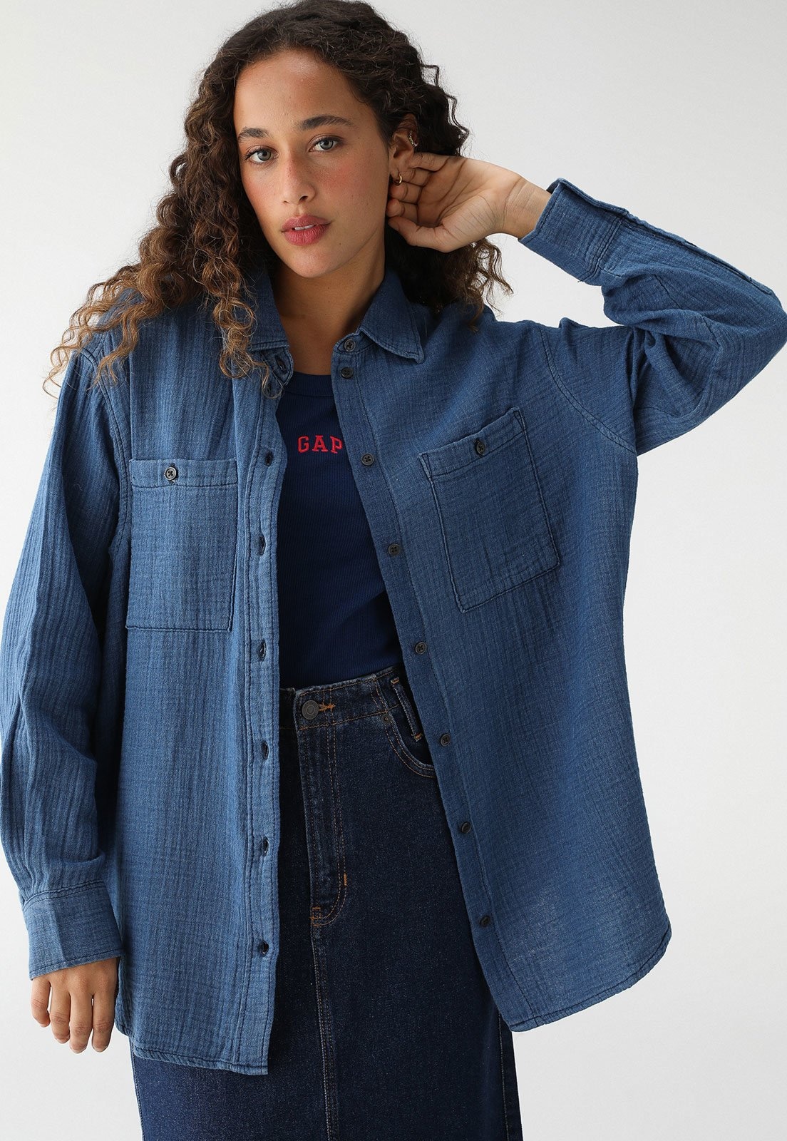 Imagem principal Camisa GAP Ampla Texturizada GAP azul