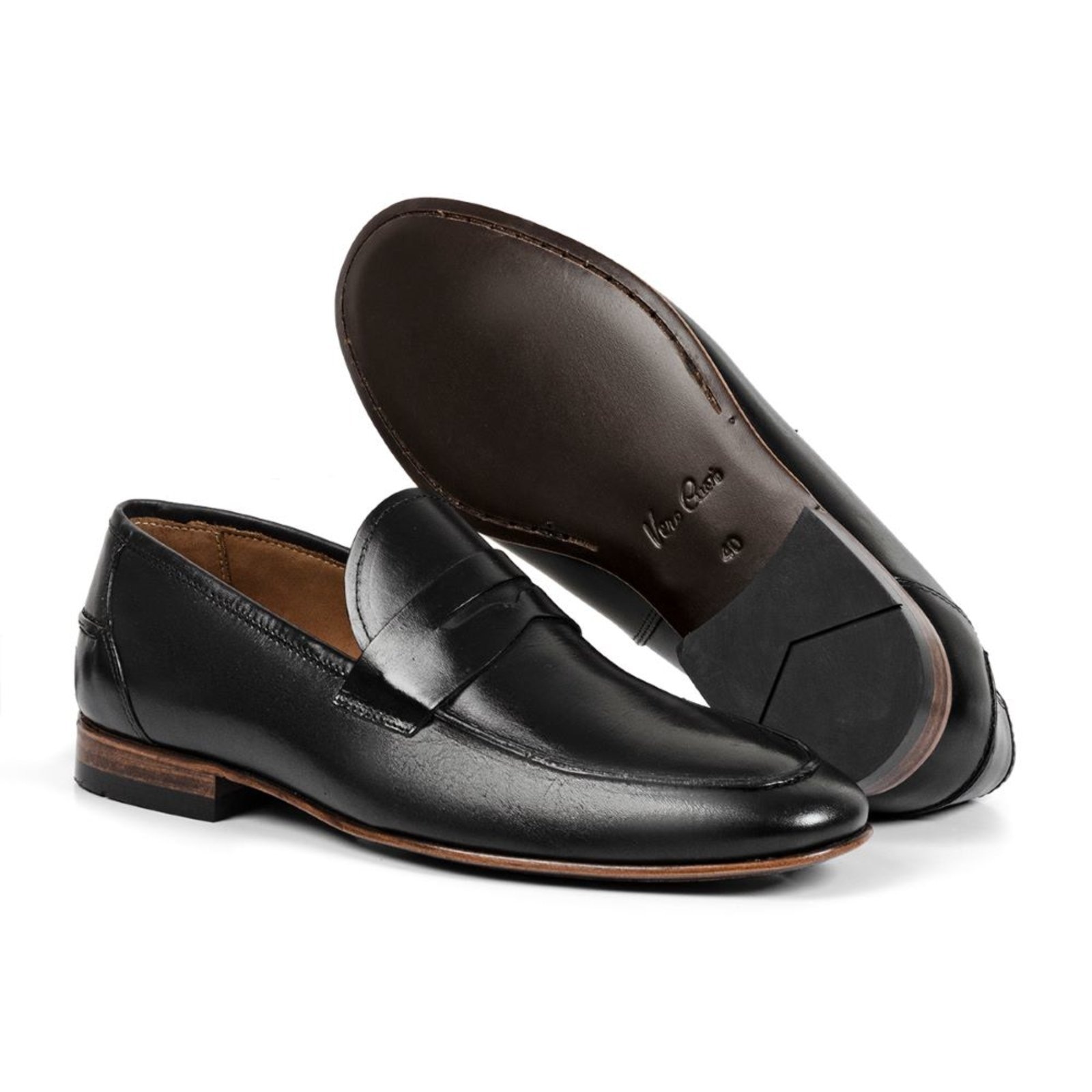 Imagem principal Sapato Masculino Social A. Andrade Casual Mocassim Sola De Couro Oxford Macio Tendência Anna Andrade preto