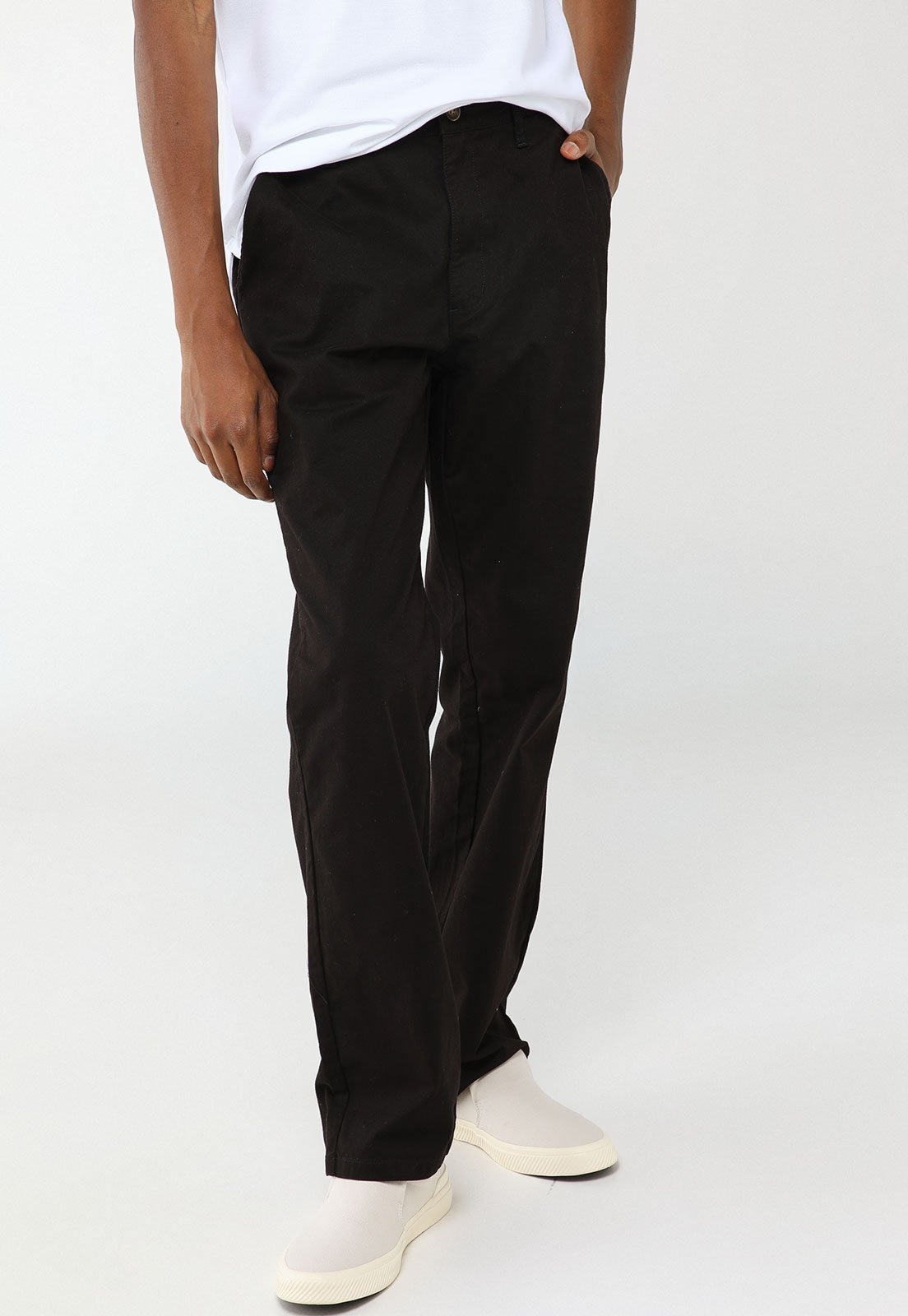 Imagem principal Calça Masculina Dudalina Alfaiataria Sarja Preta Dudalina preto