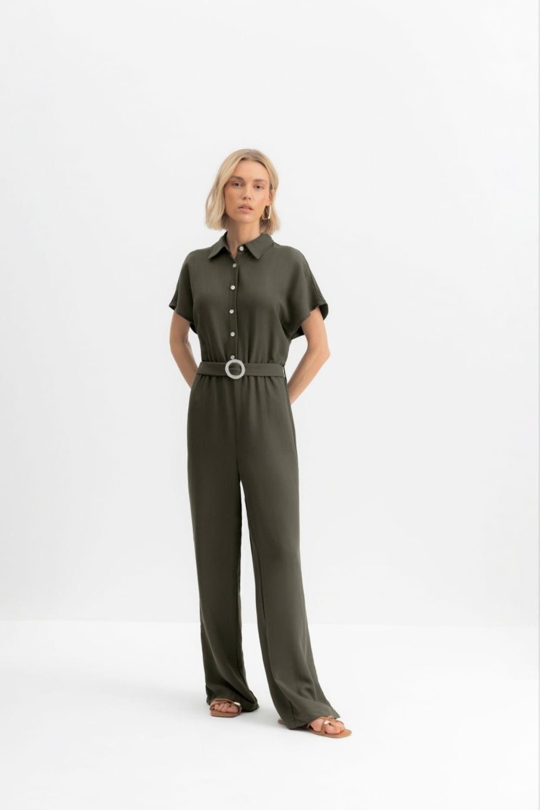 Imagem principal Macacão feminino em alfaiataria Essendi Essendi verde