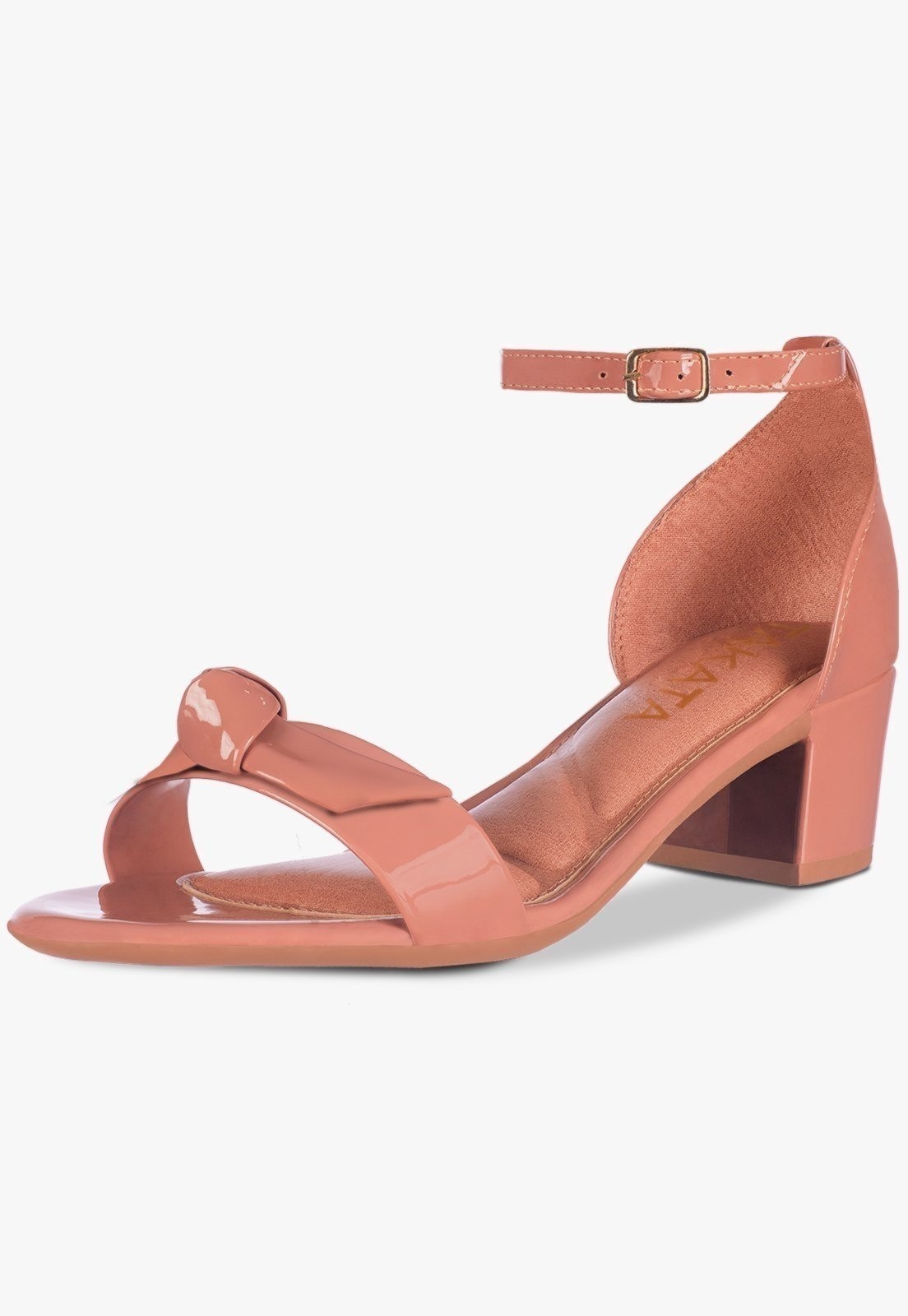 Imagem principal Sandália Feminina Salto Quadrado Bloco Baixo Laço Nó Verniz TAKATA BY RAFAEL TAKATA nude