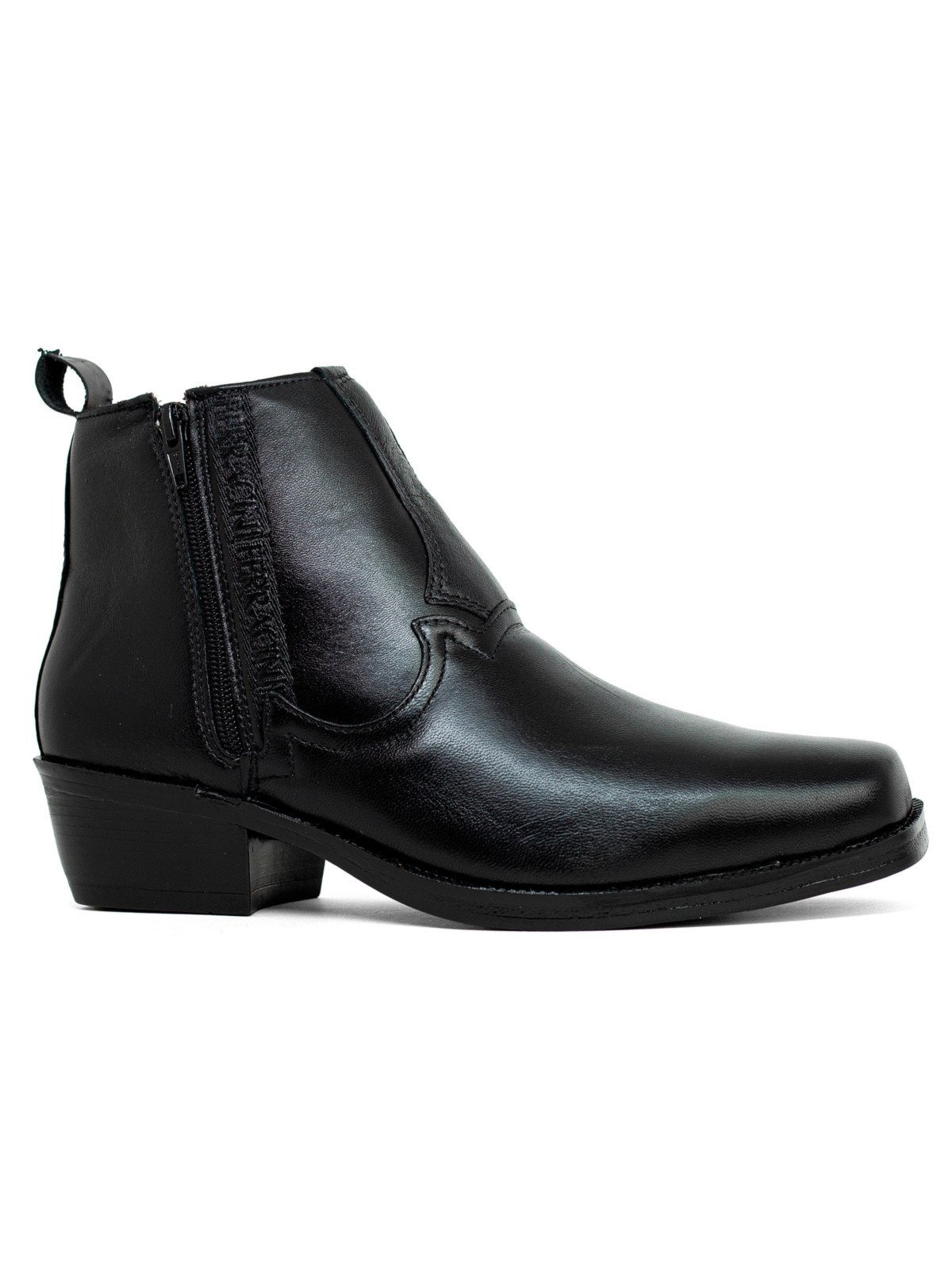 Imagem principal Bota Masculina Ferracini 24h Casual New Country Couro Clássica Com Zíper Preto All Black FERRACINI preto black