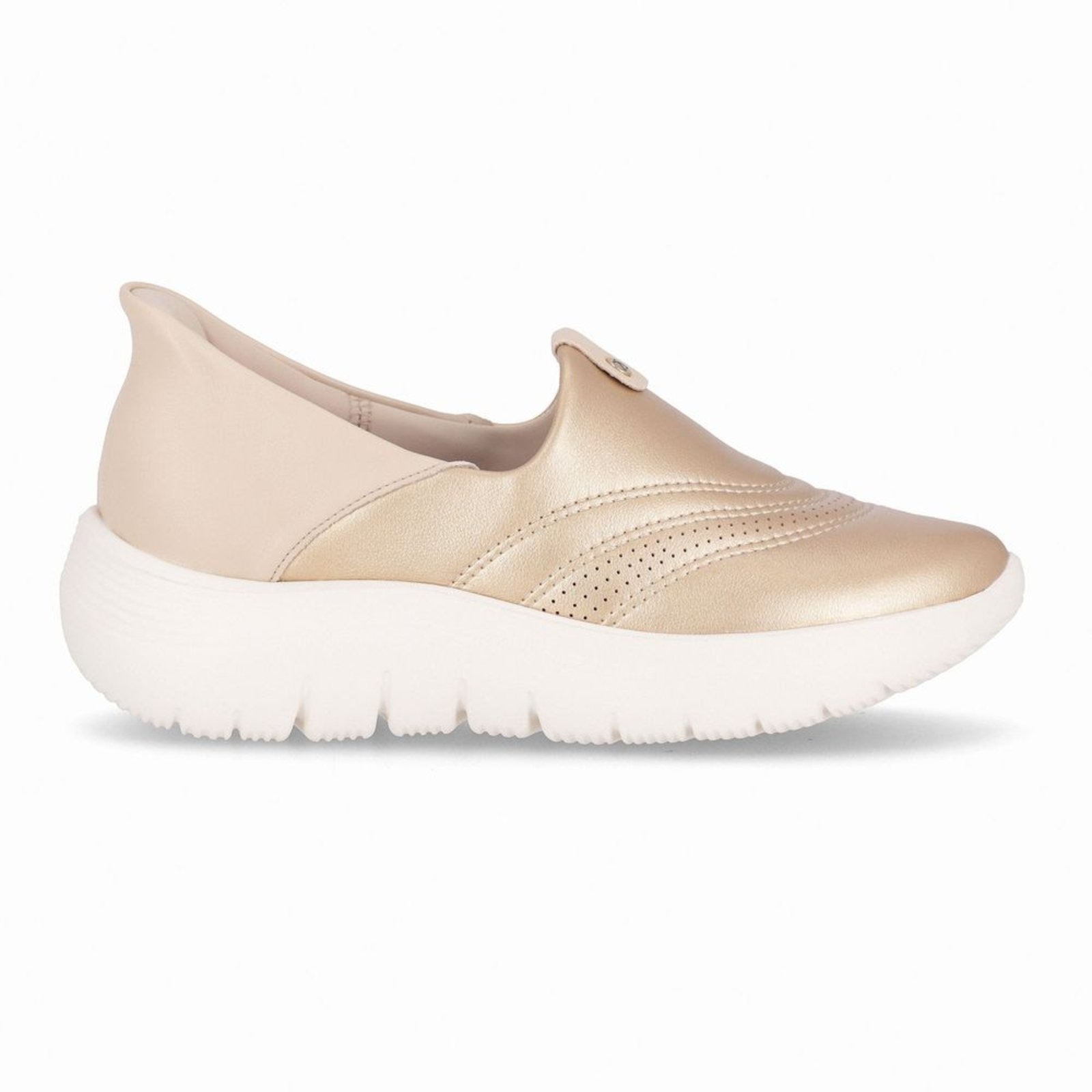 Imagem principal Tênis SlipFit Salto Médio Ouro com Brule Piccadilly prata