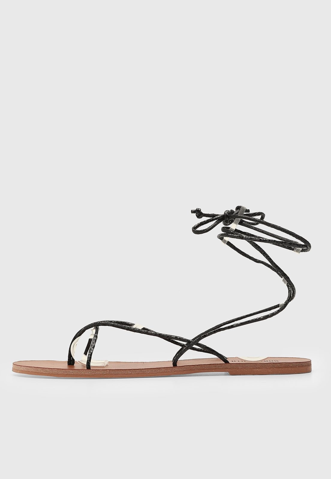 Imagem principal Rasteira Feminina Santa Lolla Fechada Amarração Preta Santa Lolla preto