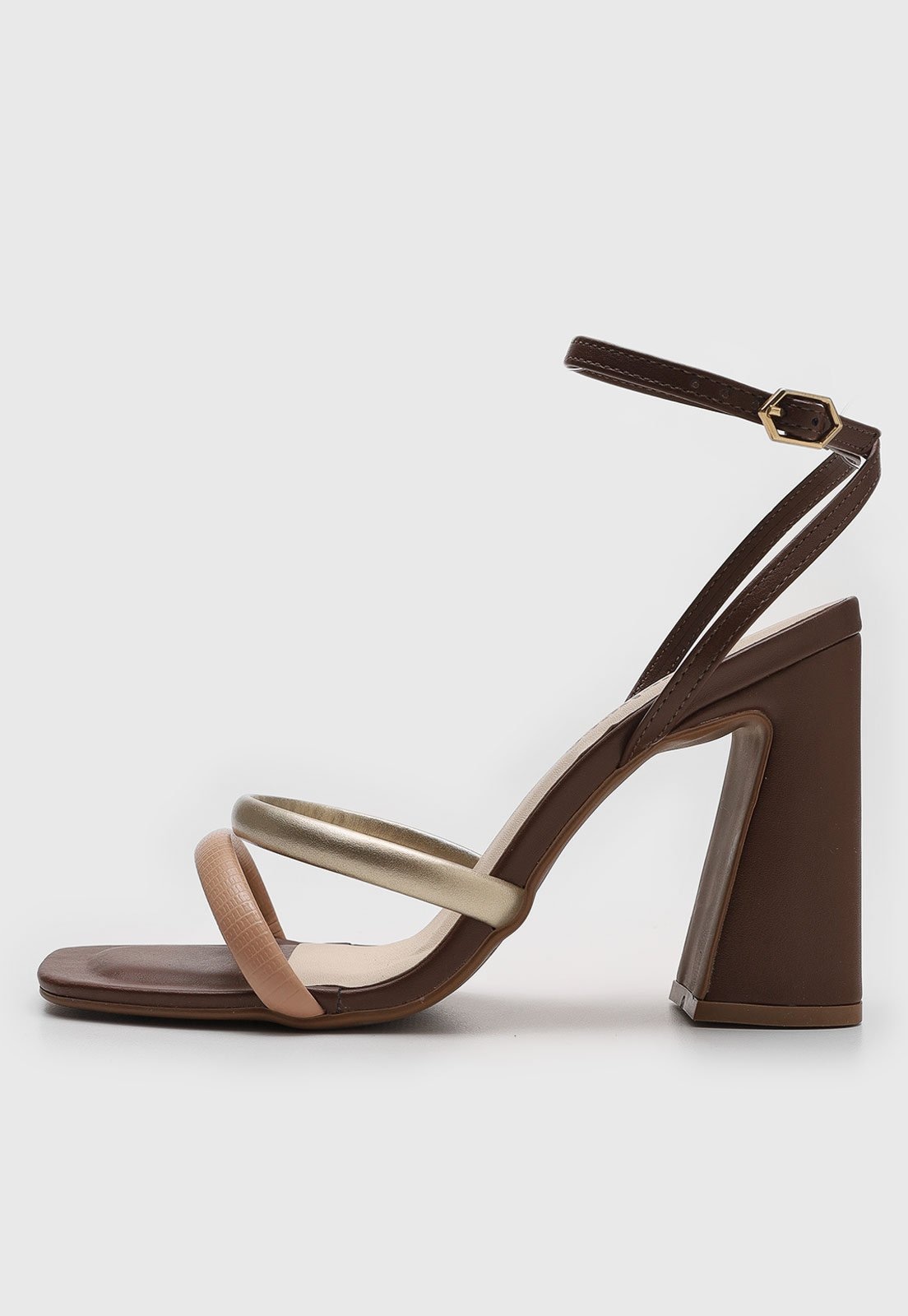 Imagem principal Sandália Feminina cê Salto Geométrico BEBECÊ marrom