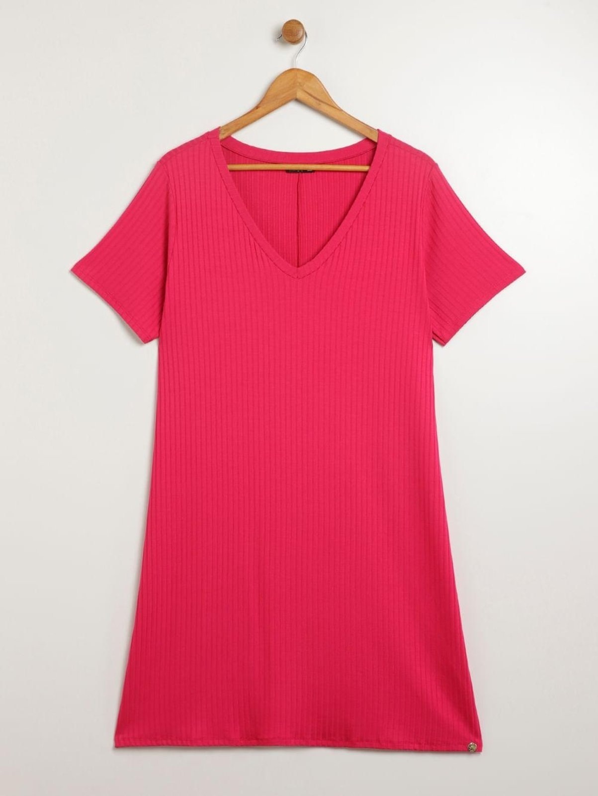 Imagem principal Vestido Canelado Autentique Plus Size Feminino Autentique rosa