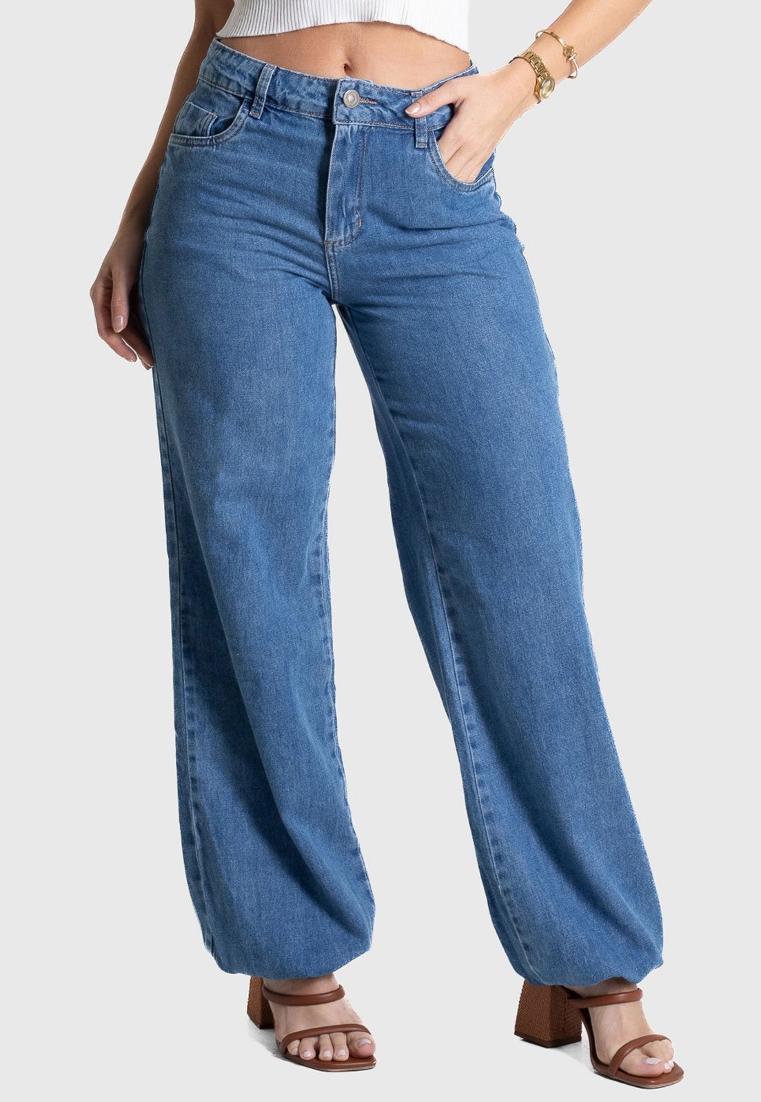 Imagem principal Calça Jogger Feminina Sawary Cintura Média Sawary azul