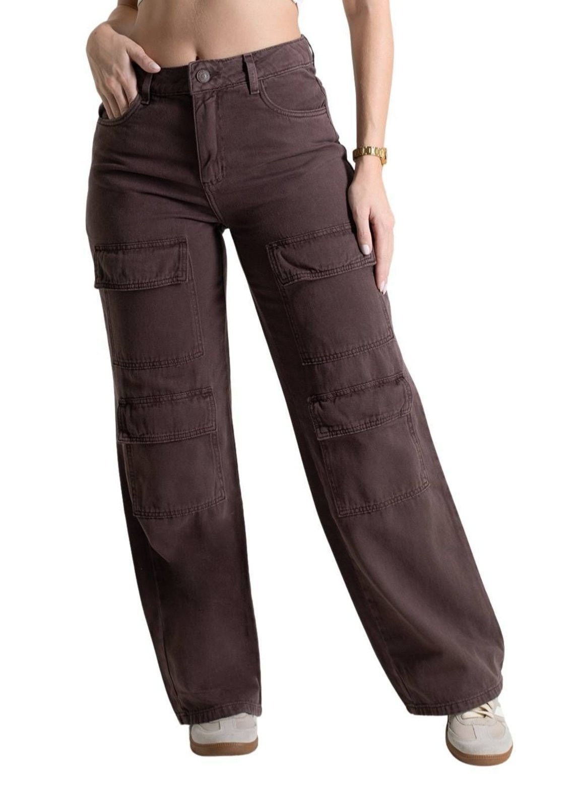 Imagem principal Calça Sarja Sawary Wide Leg - 280389 Sawary marrom