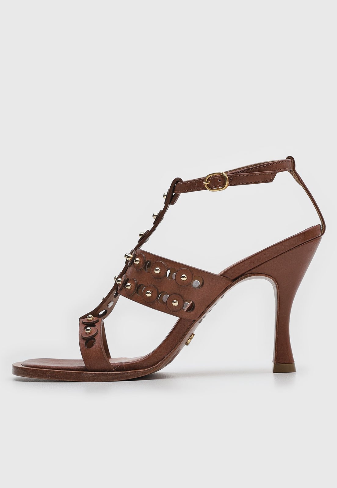 Imagem principal Sandália Feminina Vicenza Salto Médio Tachas Vicenza marrom